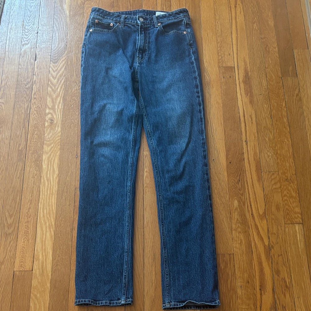 GAP Curvy 90s Straight High Rise Dark Blue Jeans